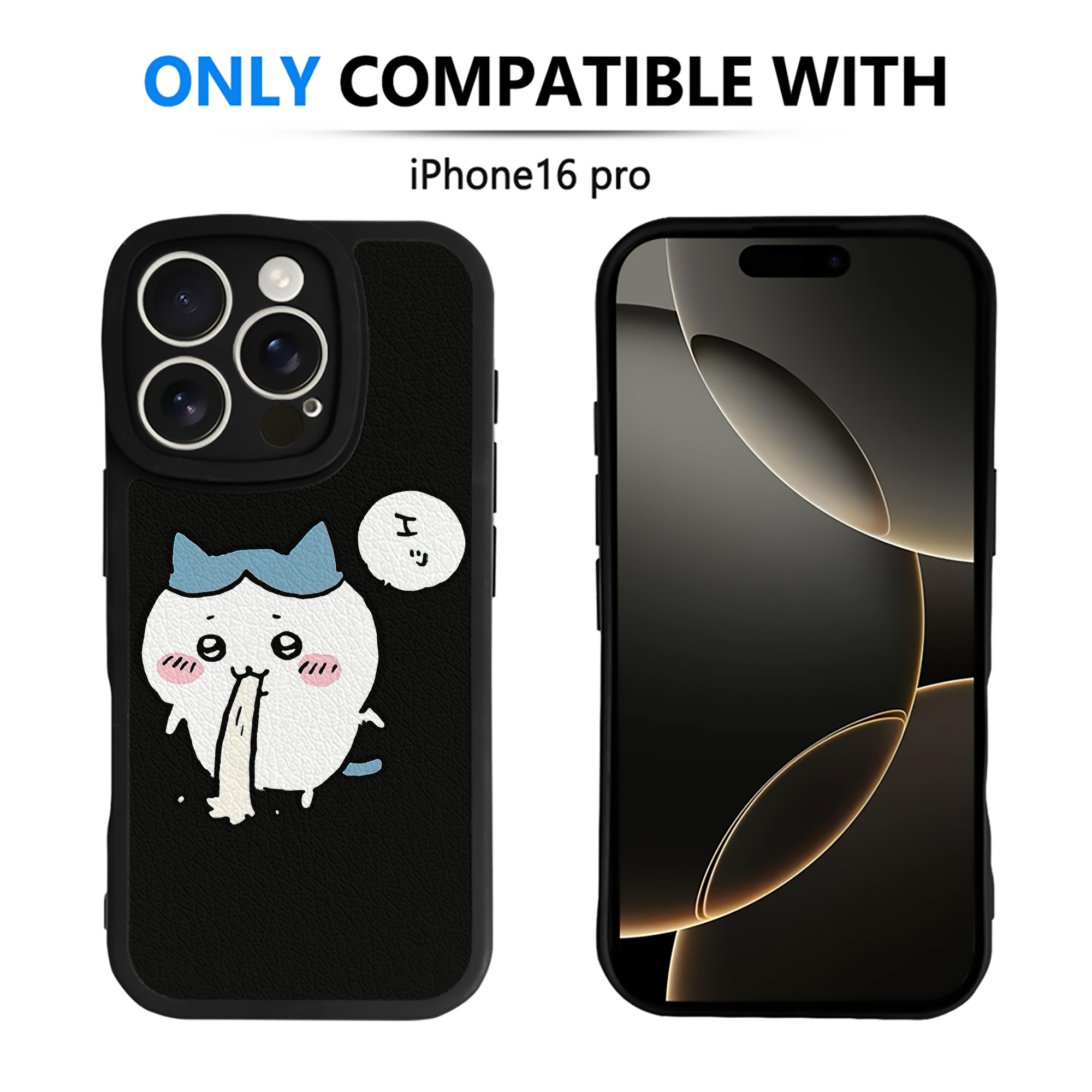 （画像用） ちいかわ ハチワレ Chii-kawa hachiware 【iPhone 16シリーズ対応】シリコンスマホケース（レザー調） 材質：シリコン